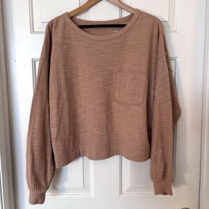 Aerie Endless Summer Crew Sweatshirt Oversized Cozy Relaxed Boho Earthy Sz Small